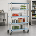 Thumbnail image #3 for MetroMax Q Mobile Polymer Shelving Starter Unit with 4 Open Grid Shelves, 36 Inch W x 18 Inch D x 67-5/16 Inch H