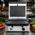 Thumbnail image #3 for Eurodib Single Countertop Panini Grill with Flat Cast Iron Top and Bottom Plates, 14.5 x 10 Inch, 220V