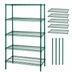 Thumbnail image #3 for Quantum 36-Inch x 36-Inch x 74-Inch Stationary Wire Shelving Starter Kit, 5 Shelves, Green Epoxy
