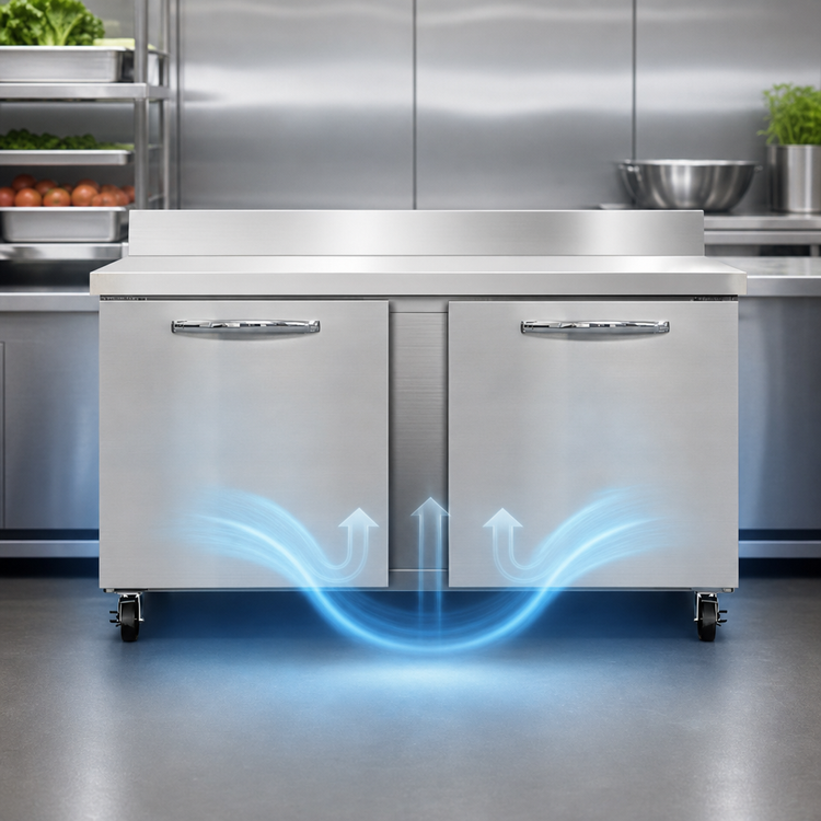 Product image #3 for Continental Refrigerator SWF60NBS 60" Two-Section Worktop Freezer with Backsplash