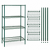 Thumbnail image #3 for Quantum 30-Inch W x 18-Inch D x 54-Inch H Wire Shelving Starter Kit with 4 Shelves, Green Epoxy
