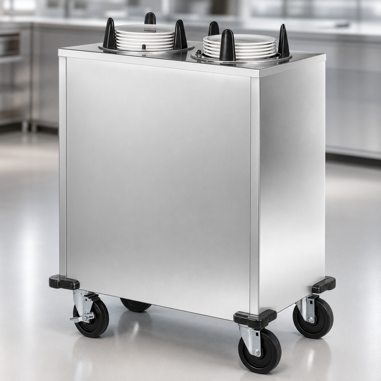 Product image #3 for Dinex DXPIDPH4E1200 Four-Silo Enclosed Heated Plate Dispenser for 12-1/4 Inch Plates
