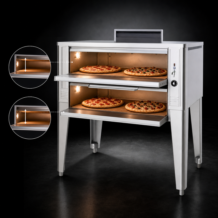 Product image #3 for Blodgett 1048 DOUBLE Two-Deck Gas Pizza Oven with 48-Inch x 37-Inch Deck Interiors
