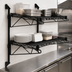 Thumbnail image #3 for Quantum Wall-Mount Cantilever Double Wire Shelf Unit, 72 x 14 Inches, Black Epoxy Antimicrobial Finish