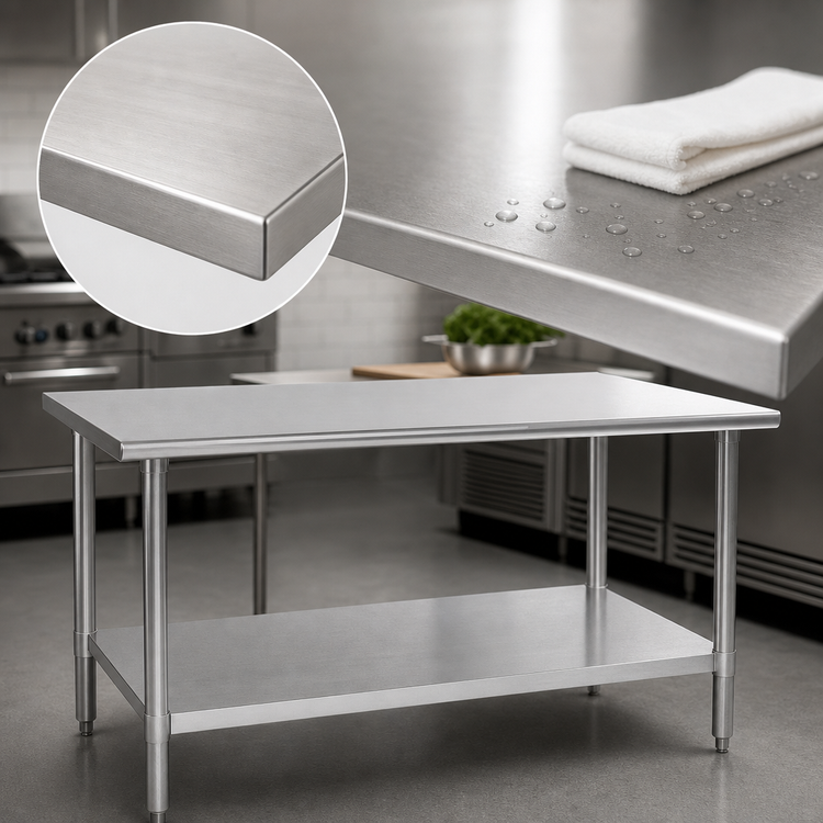 Product image #3 for Eagle Deluxe Series 72" W x 24" D Stainless Steel Work Table with Adjustable Undershelf