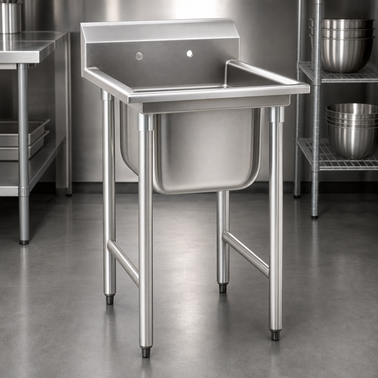 Product image #3 for Eagle Group 314 Series One-Compartment Stainless Steel Sink with 24 x 24 x 13-1/2 Inch Bowl
