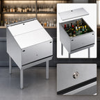Thumbnail image #3 for Krowne Royal Series KR24-24RD-LC Freestanding Stainless Steel Underbar Liquor Bottle Display, 24-Bottle, Locking Cover