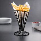 Thumbnail image #3 for American Metalcraft FWB4 4-1/2-Inch Black Wrought Iron Conical Slanted French Fry Basket Case of 24