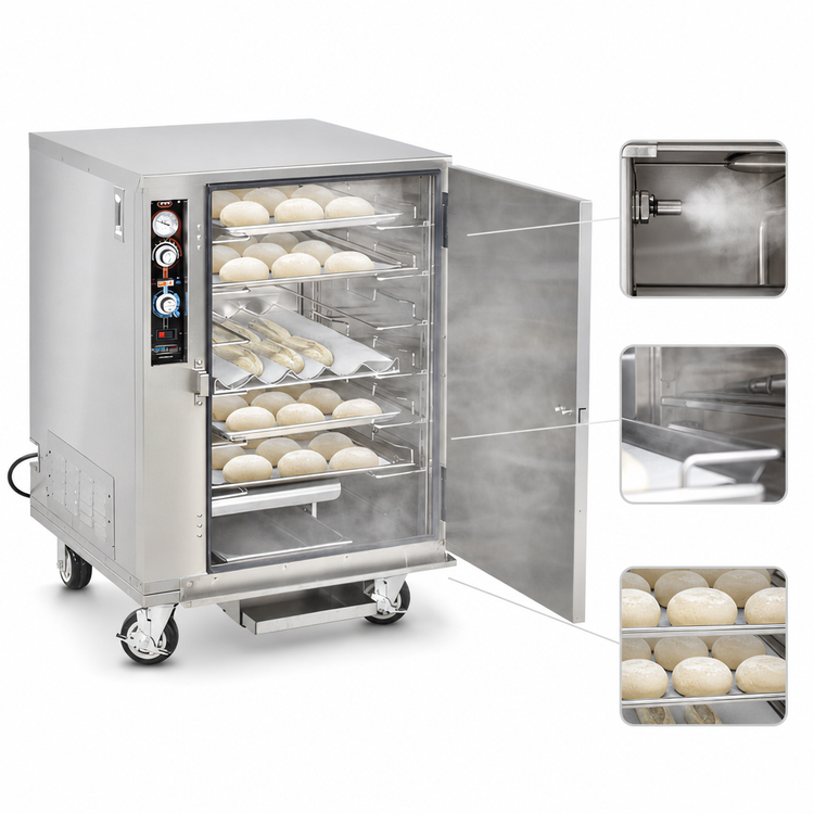 Product image #3 for Mobile Humidified Proofer/Heater Cabinet with 10 Universal Tray Slides, Stainless Steel, 10 Sheet Pan Capacity