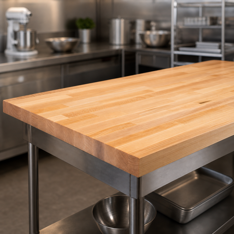 Product image #3 for John Boos Edge Grain Flat Top Wood Bakers' Table Top, 96 x 42 x 2-1/4 Inches, Northern Hard Rock Maple