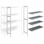 Thumbnail image #3 for Fermod Fermostock 4R59B83-E 4-Tier Polymer Shelving Add-On Unit, 59W x 18D x 83H, Gray
