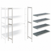 Thumbnail image #3 for Fermostock 4-Tier Polymer Shelving Expansion Kit, 59W x 18D x 83H, Gray