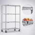 Thumbnail image #3 for Eagle Group 4-Tier Chrome Wire Shelving Dolly Truck, 36 x 21 Inches