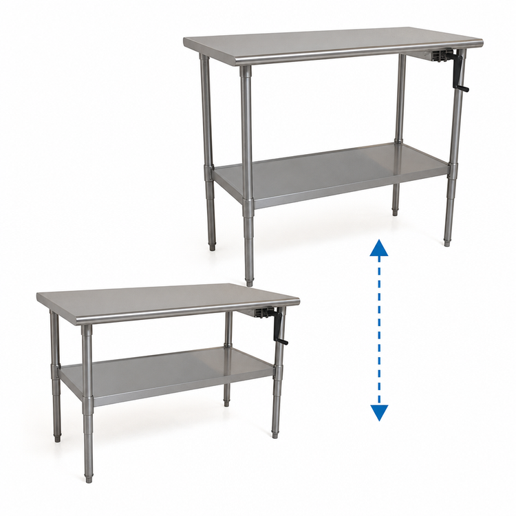 Product image #3 for Eagle Group AdjusTable ADA/Ergonomic Height Adjustable Stainless Steel Work Table with Undershelf, 60 x 30 Inches