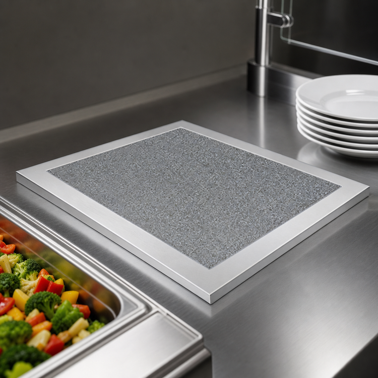 Product image #3 for Hatco 2-Pan Heated Well Cover with Swanstone Simulated Stone Inset, Gray Granite