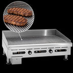 Thumbnail image #3 for Imperial (Middleby) IGG-24 Countertop Gas Griddle, 24 x 24-Inch Grooved 1-Inch Steel Plate, Thermostatic Controls, 60,000 BTU