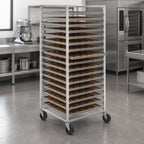 Thumbnail image #3 for Channel Manufacturing 552A Mobile Aluminum Donut Screen Rack, 18-Screen, 23 x 33-Inch Screens, 3-Inch Spacing, 64-Inch High