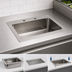 Thumbnail image #3 for Omcan USA Drop-In 1-Compartment Stainless Steel Sink with 3-1/2-Inch Drain Basket