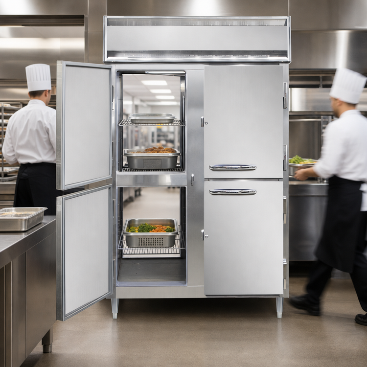 Product image #3 for Continental Refrigerator Designer Line DL2W-SA-PT-HD Two-Section Pass-Thru Heated Holding Cabinet