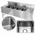Thumbnail image #3 for Prestige Supreme 4-Compartment Stainless Steel Underbar Sink Unit with Drainboards and Deck-Mount Faucets, 84 x 25 Inches