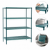 Thumbnail image #3 for Metro Super Erecta Pro Stationary Polymer Shelving Starter Unit with Removable Mats, 18 x 72 x 74 Inches, 4 Shelves