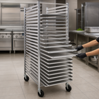 Thumbnail image #3 for Advance Tabco Special Value Series Full-Height Front-Load Mobile Aluminum Pan Rack, 18 Full-Size Pan Capacity