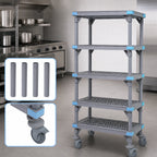 Thumbnail image #3 for Quantum Millenia QPM244262VS-5 5-Shelf Mobile Open Grid Polymer Shelving Starter Unit, 42 x 24 x 62 Inches, Gray