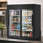 Thumbnail image #3 for True Mfg. - General Foodservice GDM-09-SQ-HC-LD 36-Inch Countertop Refrigerated Merchandiser, 2 Sliding Glass Doors, 3 Shelves, Black