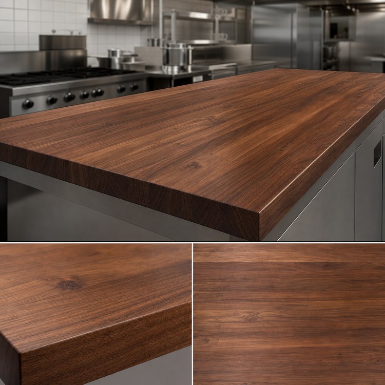 Product image #3 for Boos Block American Black Walnut Edge Grain Countertop, 144 x 48 x 2-1/4 Inch, Penetrating Oil Finish