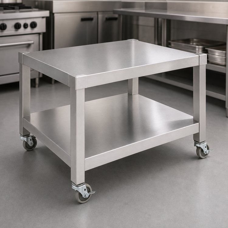 Product image #3 for Garland 36-Inch Stainless Steel Equipment Stand with Intermediate Shelf and Front-Locking Casters