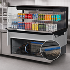 Thumbnail image #4 for Turbo Air TOM-48L-UF-W(B)-2SI-N Low-Profile Drop-In Open Refrigerated Display Case, 47-7/8" W, 10.2 Cu. Ft., 1 Shelf