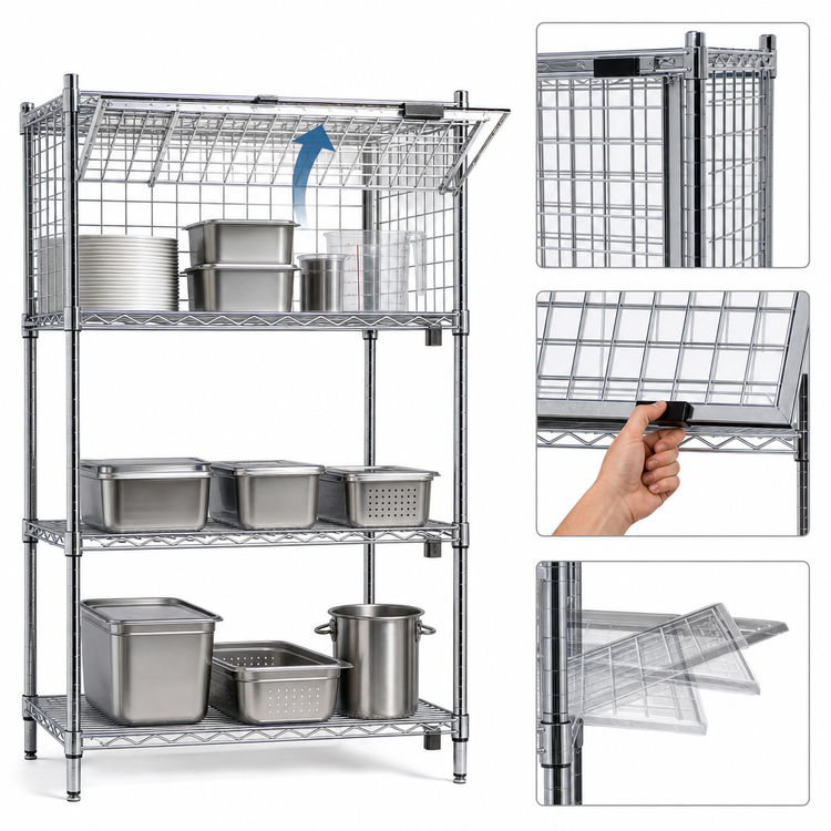 Product image #3 for Eagle Security Enclosure Kit with Single Flip-Up Door, Chrome Finish, 36 x 18 Inches
