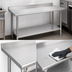 Thumbnail image #3 for Duke 30 Inch Long x 24 Inch Wide 14-Gauge 300 Series Stainless Steel Work Table with 1-1/8 Inch Riser and Stainless Undershelf