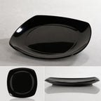 Thumbnail image #4 for CFS Brands 4330603 9-1/2" Square Black Melamine Dinner Plate with Rolled Edge