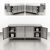Thumbnail image #3 for BK Resources Dual-Access Stainless Steel Chef Table Cabinet Base with Locking Hinged Doors, 120 x 30 Inches
