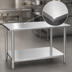Thumbnail image #3 for Eagle Group Budget Series 60-Inch x 24-Inch 430 Stainless Steel Flat Top Work Table with Adjustable Galvanized Undershelf