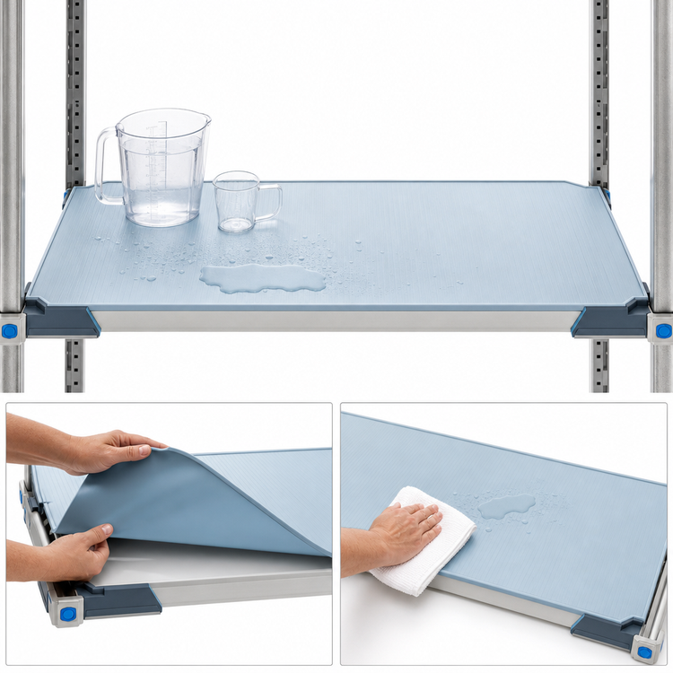 Product image #3 for MetroMax i 48"W x 24"D Solid Polymer Shelf with Microban, Blue