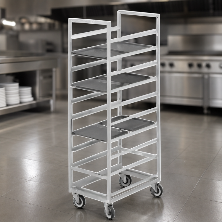 Product image #3 for Channel Manufacturing 36-Inch High Stainless Steel Cafeteria Tray Rack, Single Section, End Load
