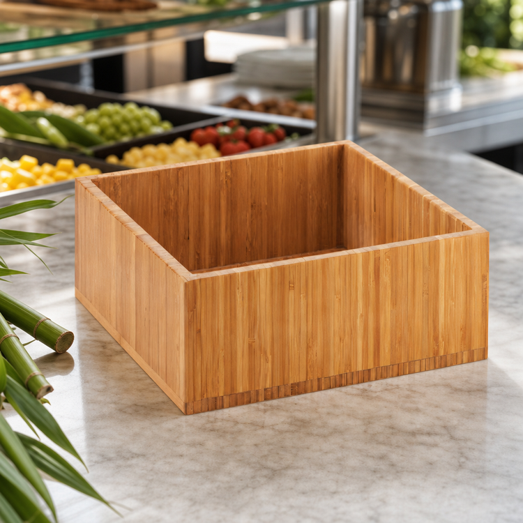 Product image #4 for Cal-Mil Cold Concept Square Bamboo Base, 12 Inch x 12 Inch x 4.5 Inch
