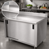 Thumbnail image #3 for Advance Tabco Special Value Series 120-Inch x 24-Inch Stainless Steel Enclosed Work Table with Cabinet Base, Mid-Shelf, Sliding Doors, and 5-Inch Backsplash