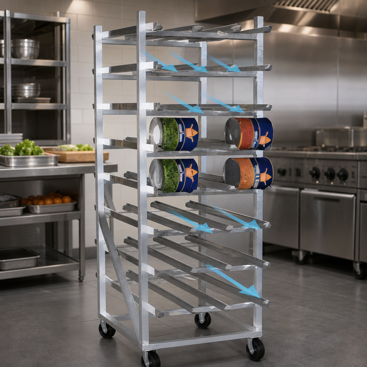Product image #3 for Panco Full Size Stationary Gravity-Fed Can Rack, 162 #10 or 216 #5 Capacity