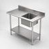 Thumbnail image #3 for Sapphire Manufacturing 60-Inch x 24-Inch Stainless Steel Prep Sink Work Table with Right-Side Sink Bowl and Undershelf