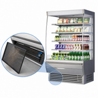 Thumbnail image #3 for Turbo Air TOM-48DXS-N Extra-Deep Vertical Open Display Merchandiser, 23.2 Cu. Ft., 4-Shelf, Self-Contained, Stainless Steel