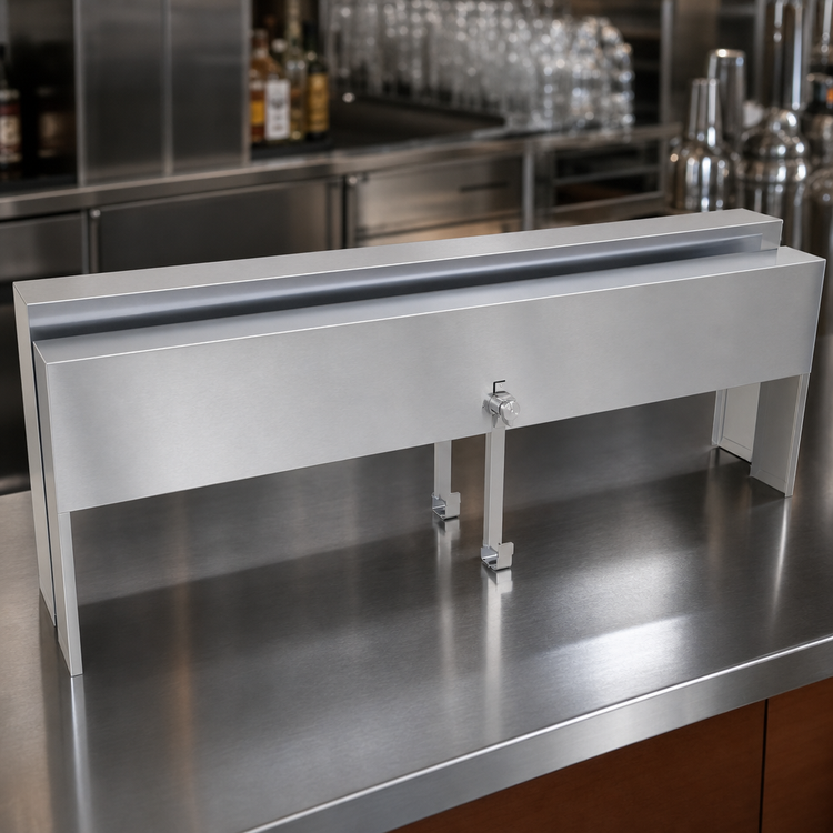 Product image #3 for Glastender Double Speed Rail Locking Cover, 42 Inch, Stainless Steel