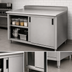 Thumbnail image #3 for Advance Tabco 72-Inch x 36-Inch Enclosed Work Table with Sliding Doors and 14 Gauge 304 Stainless Steel Top