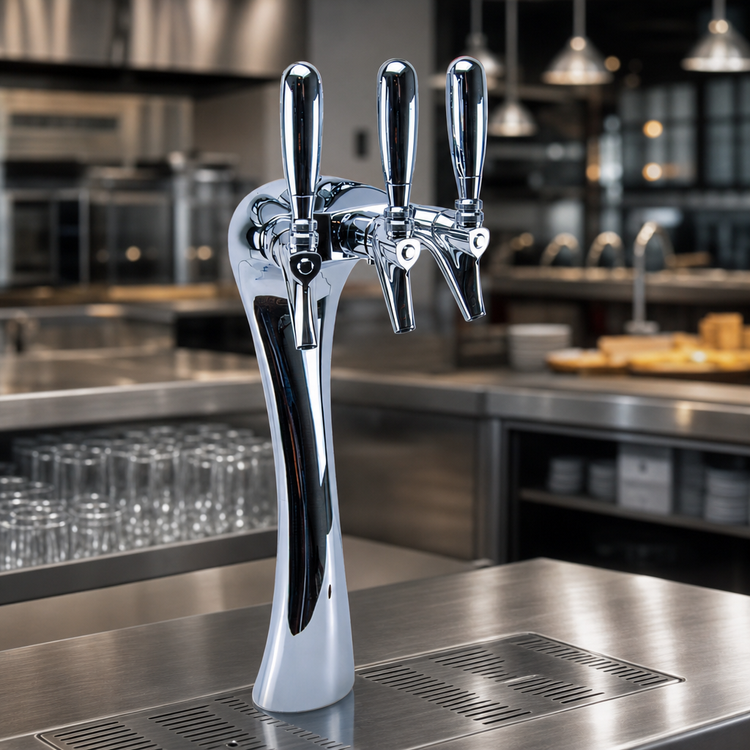 Product image #3 for Micro Matic Anaconda 3-Faucet Air-Cooled Chrome Draft Tower