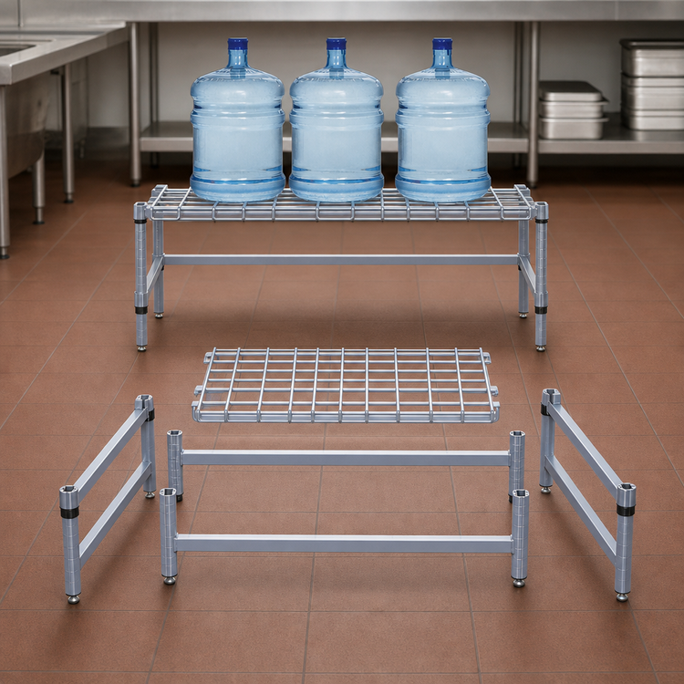 Product image #3 for Quantum Modular Dunnage Rack with Removable Wire Top Mat, 36"W x 24"D x 14"H, Gray Epoxy, 1,500 lb. Capacity