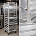 Thumbnail image #3 for Channel Standard Heavy-Duty Single Section Side-Loading Aluminum Oven Rack, 30-Pan Capacity, 4-Inch Phenolic Casters