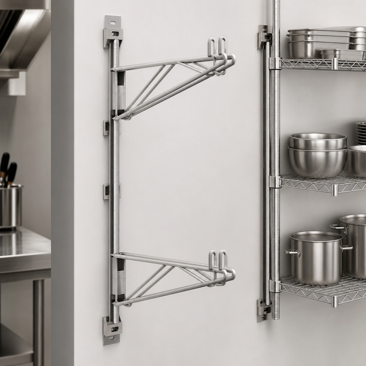 Product image #3 for 54-Inch Adjustable Wall-Mount Wire Shelving Post, Stainless Steel