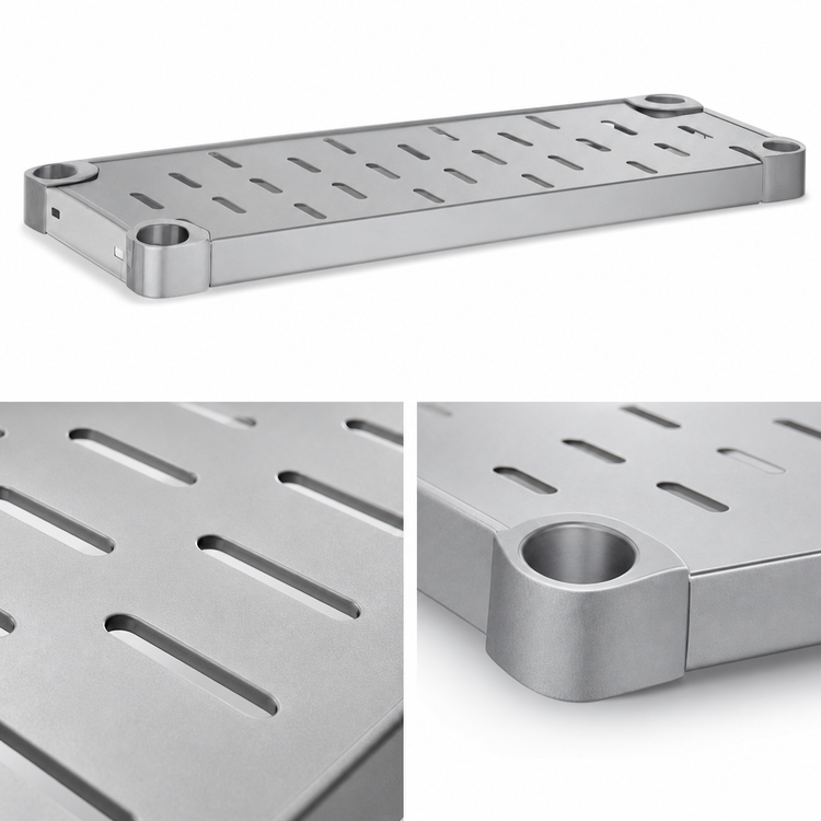 Product image #4 for Eagle Group Quik-Set 60" x 18" Louvered Solid Shelf, 16-Gauge Galvanized Steel, Gray Epoxy Finish